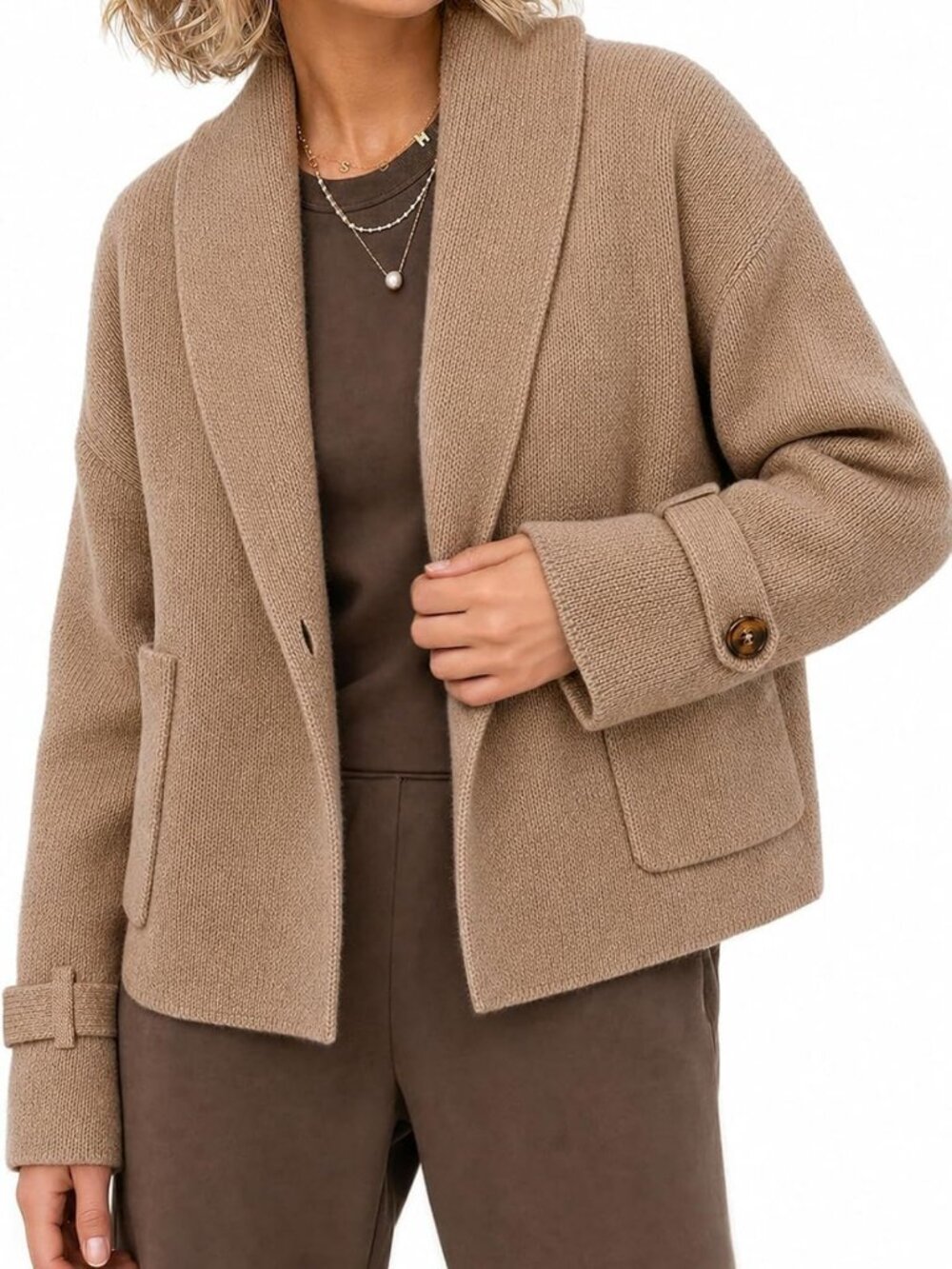 Cozy Open Front Chunky Knit Cardigan Sweater Jacket for Women - Versatile